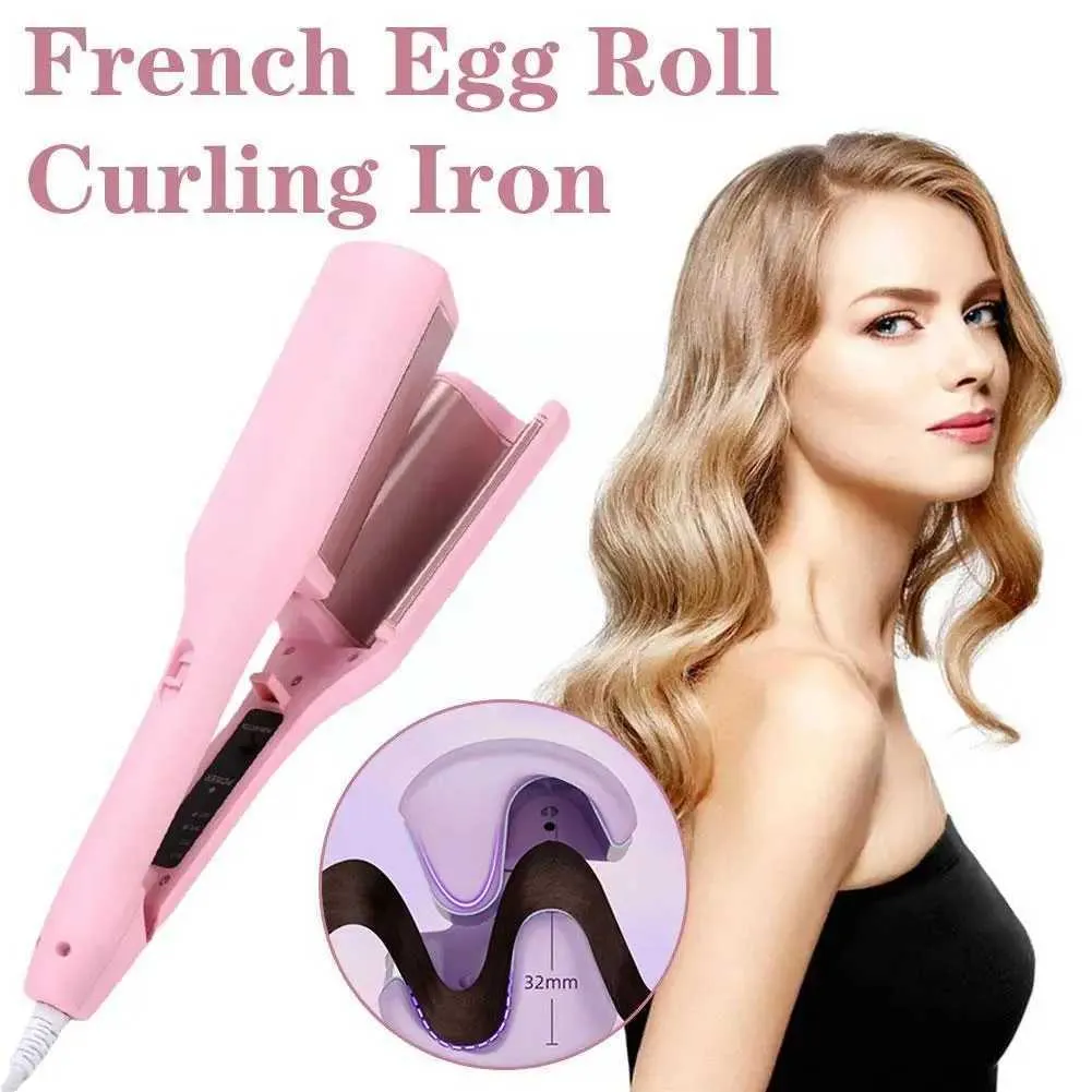 Ferros de curling 220V Mini portátil French Curly Iron fofo Cabelo grande aquecimento rápido onda do curador I3O3 Q240506