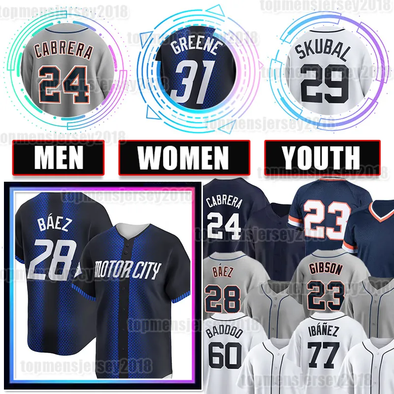 29 Tarik Skubal 20 Spencer Torkelson Baseball Jersey 24 Miguel Cabrera Tigers 31 Riley Greene 30 Kerry Carpenter 18 Kenta Maeda Javier Baez 3 Alan Trammell Casey mize