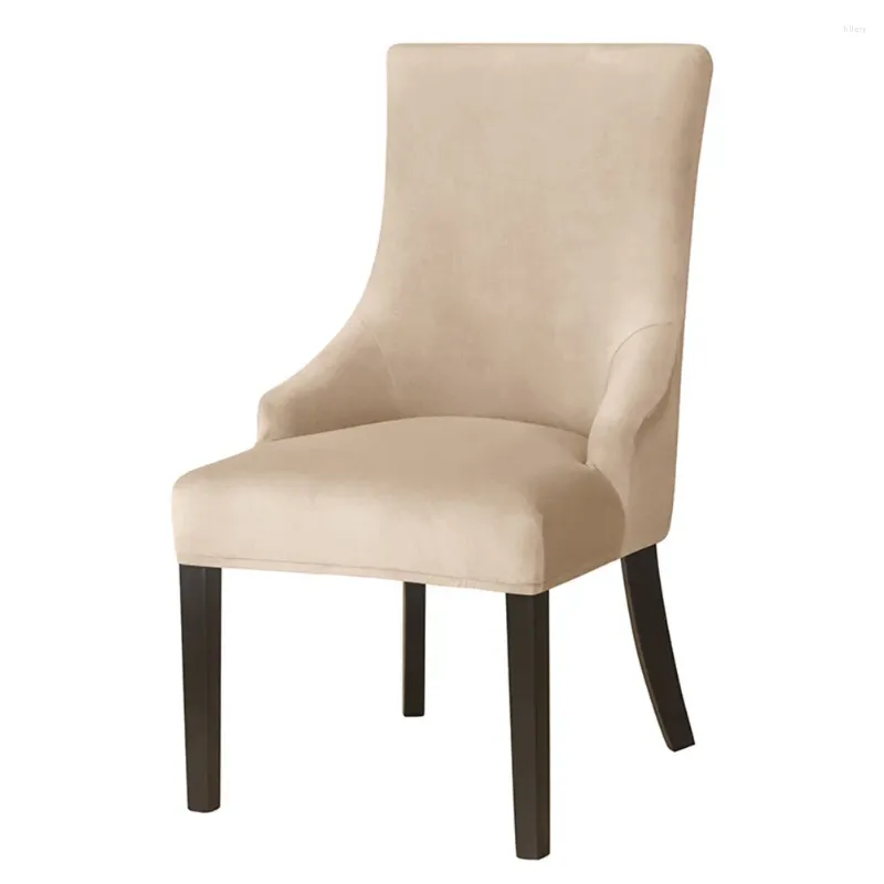 Pokrywa krzesełka o wysokim tylnym rozmiarze XL Srebrna aksamitna tkanin