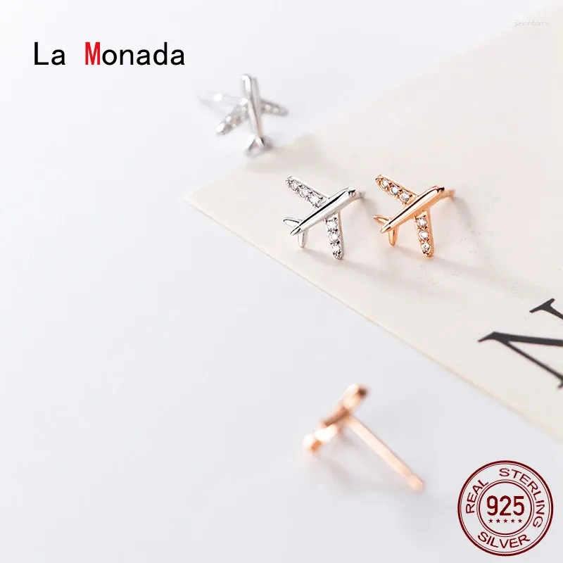 Orecchini per borchie La Monada Small coreano 925 Donne d'argento Aereo geometrico Sterling per ragazze Gioielli minimalisti