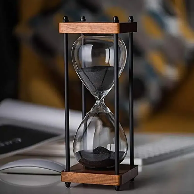 Clocks New Large Hourglass Timer 60 Minute, Metal Sand Timer Sandglass Clock,Time Management Tools for Kitchen Home Office Desk Decor