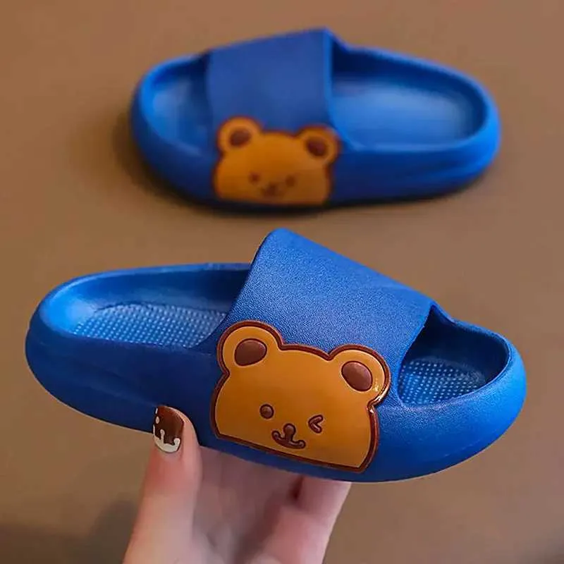 Slipper Kids Slippers милый мультфильм-медведь детские детские туфли для туфли девочки мальчики без скольжения антиодоры толстые нижние ботинки домашняя обувь