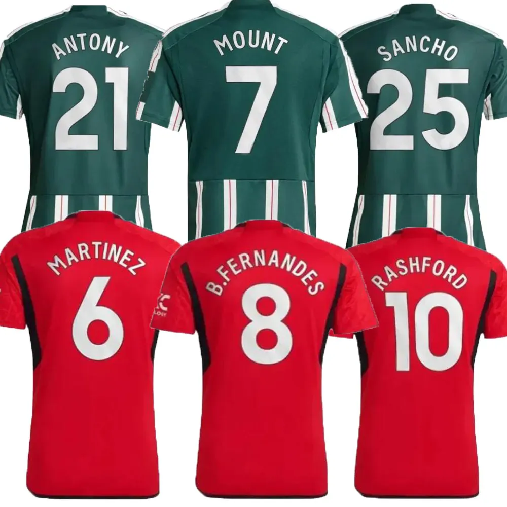 23 24 25 maglia di calcio Bruno Fernandes Shirt di calcio Rashford Mount a casa 3 ° 2023 2024 MARTINALE HOJLUND STONE ROSE MAN PORTHEKEEPER GK ALL'ALCINAZIONE PRE