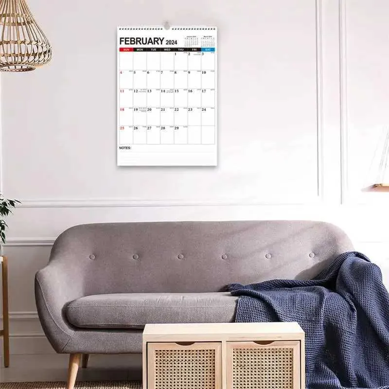 Календарный календарный календарь теплый график атмосферы 2024 Новый настенный офис многонациональный праздничный календарь практические графики дизайна