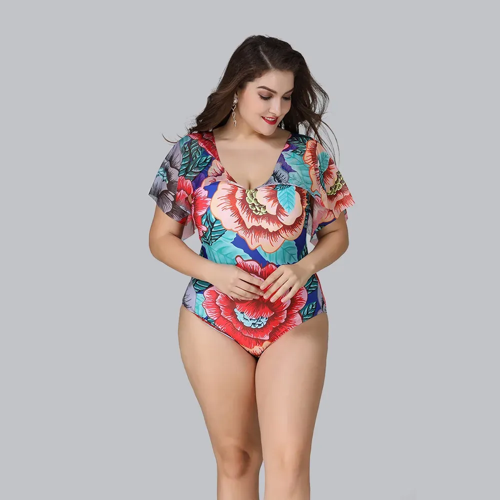 Suits Sexy One Piece Swimsuit Swimwear 2023 Bodysuit Plus Size XL5XL Women HIgh Waist Bathsuit Beachwear Large Size Bather Monokini