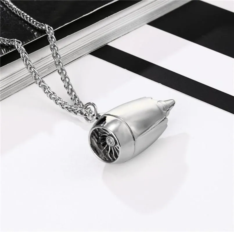 Colliers pendants masculins avions avions moteur de forme de moteur Plan de collier pour femmes en acier inoxydable