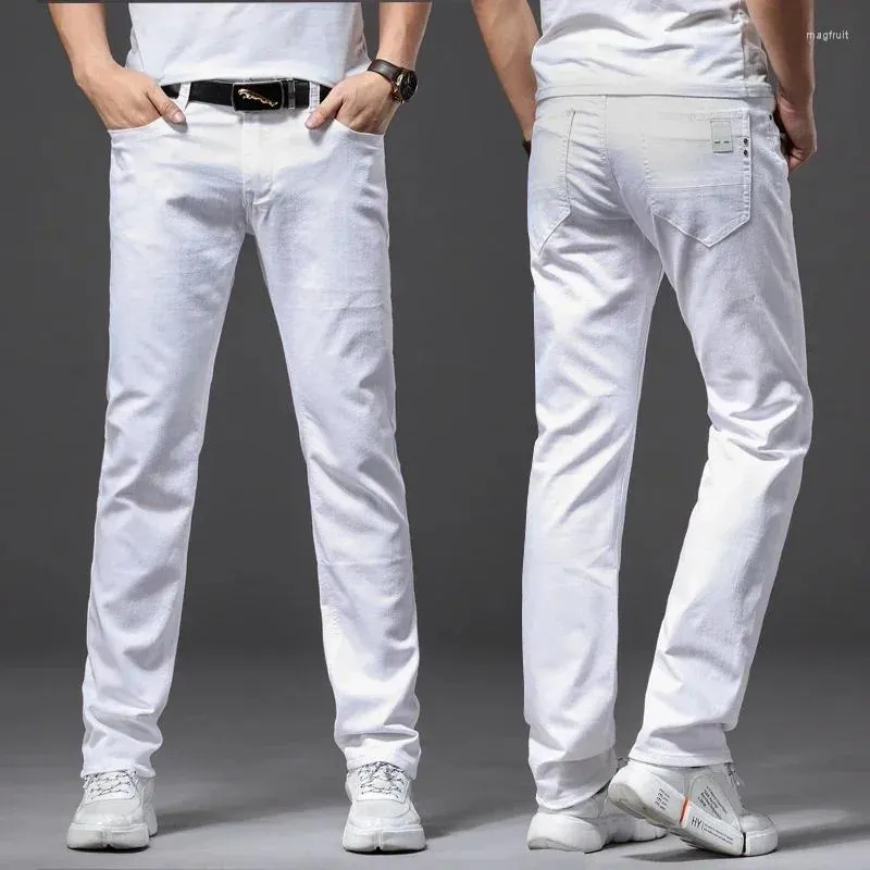 Herren Jeans Frühling und Sommer weiß weicher Stretch Denim Männer Mode Casual Classic Style Slim Hosen Männliche Marke Advanced Hosen