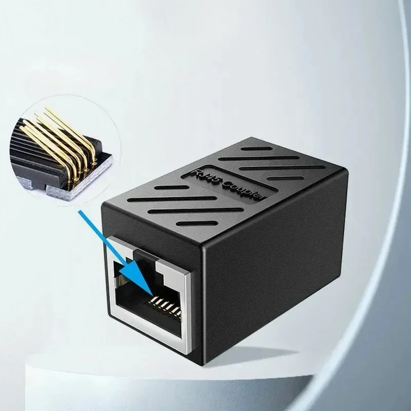 Neues RJ45 -Netzwerk weiblicher Adapter schwarz weiblich an weibliche Anschlusskuppler Extender RJ 45 Ethernet -Kabelverlängerungs -Konverteradapter