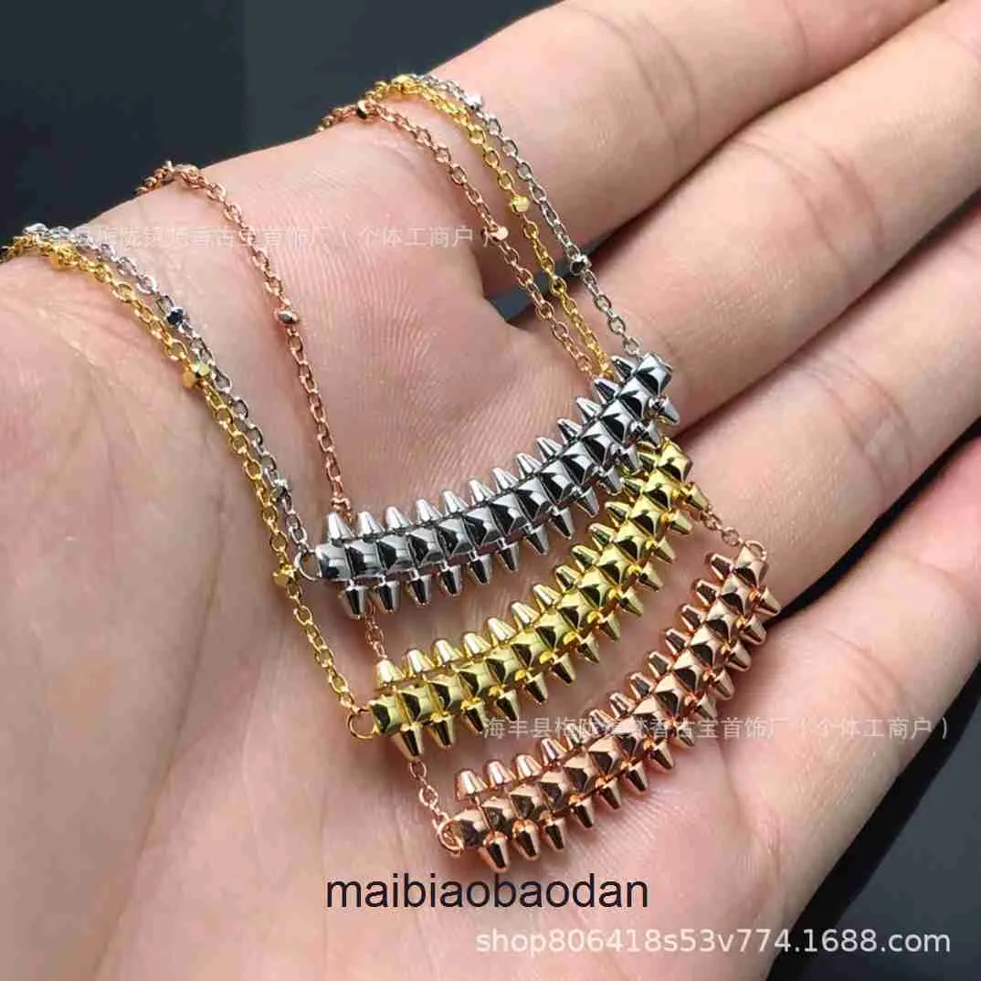 Cartre high end smycken halsband för kvinnors nya kulhuvud pilhalsband för kvinnor pläterade med 18k rosguld och icke -blekande original 1: 1 med riktig logotyp och låda