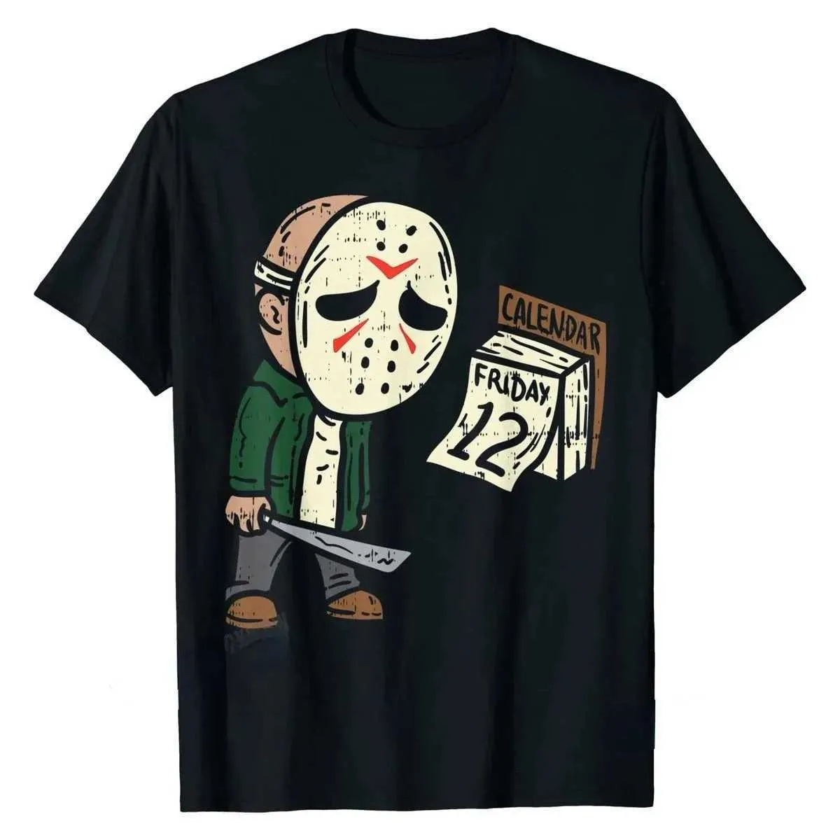 T-shirts masculins vendredi 12 Hallown Hallown Horror Movie Humour T-shirt pour hommes drôle décontracté short tops coton oversize Men Tshirt Birthday Gift T240505