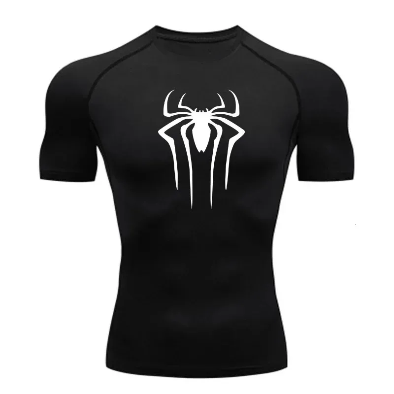 Kompressionshemd Männer Fitness Fitnessstudio Super Hero Sport Running T -Shirt Rashgard Tops T -Shirt schnell trockener Kurzarm für 240423