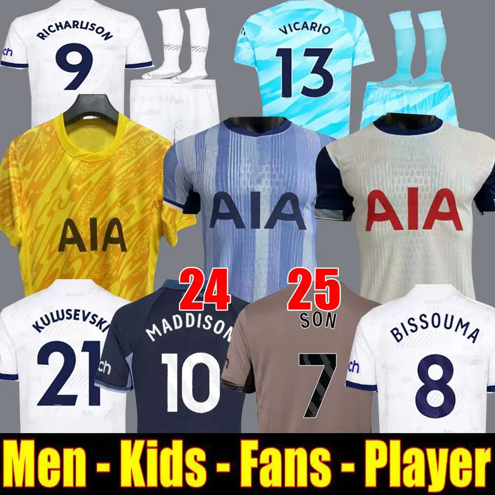 Men KIDS 23 24 SON Soccer Jerseys 2023 2024 jersey Football shirt ROMERO VAN DE VEN KULUSEVSKI BISSOUMA RICHARLISON PEDRO PORRO Fans players MADDISON VICARIO WERNER