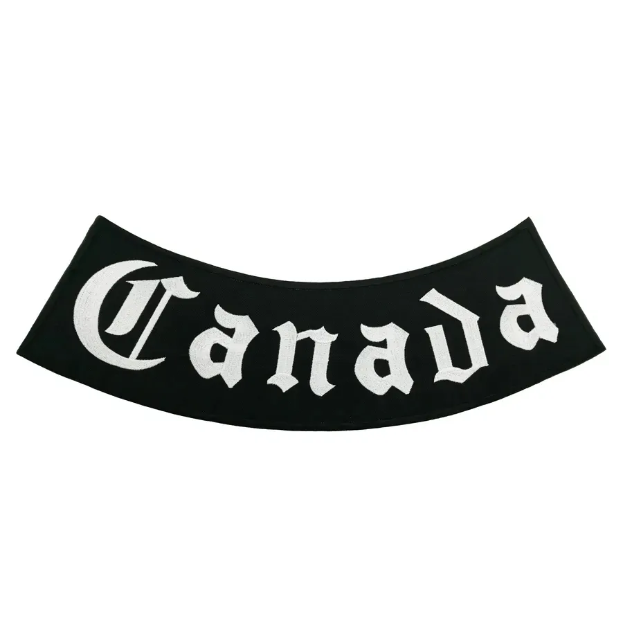Canada Rocker Patch Outlaw Canada Rocker Embroidered Iron On Patch, 37.5cm, 75% Coverage ...