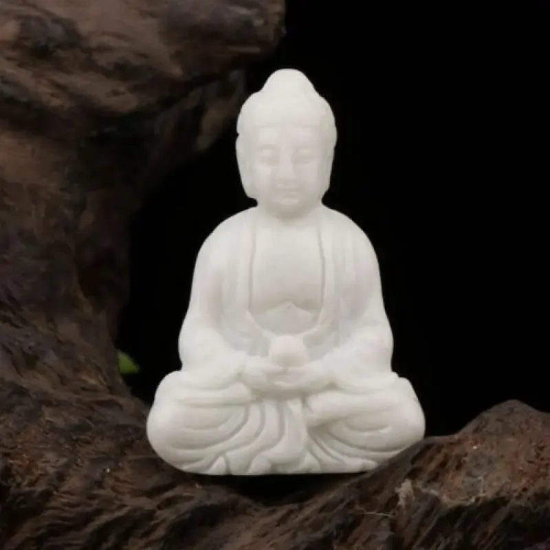 Rzeźby Chińskie jadecie wręczyły posąg Buddy, delikatny posąg shakyamuni