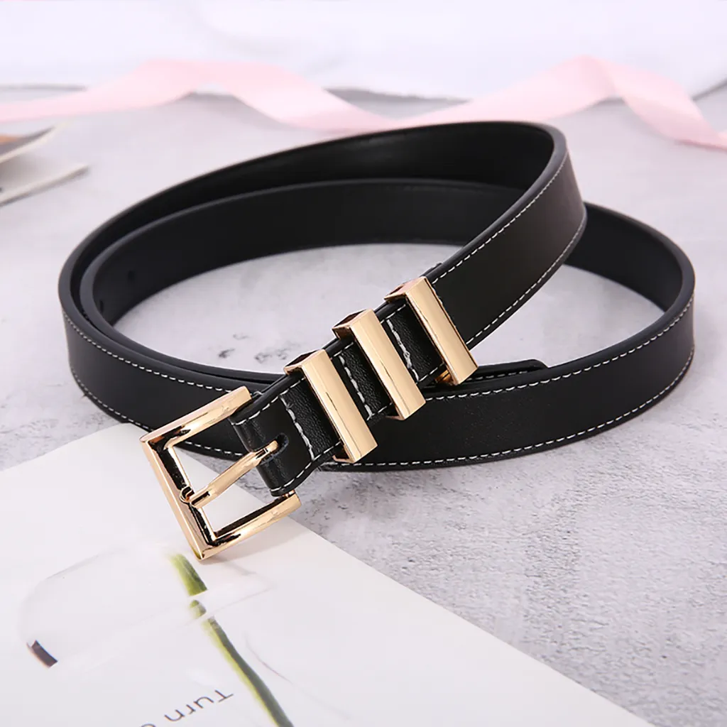 Womens Leather Belt, 23mm Wide Designer Style With Pin Buckle