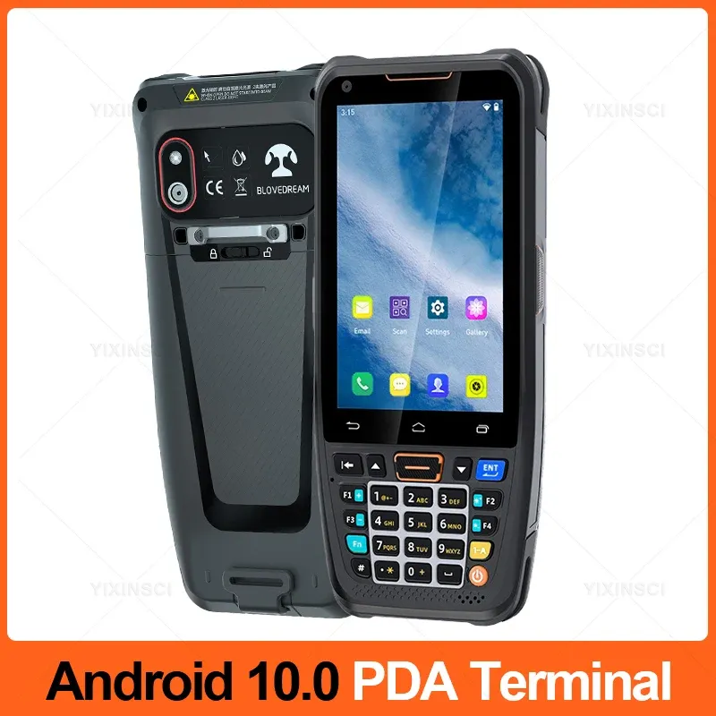 Tarayıcılar 2D Barkod Tarayıcı Taşınabilir Kırmızı El Terminal PDA Veri Toplayıcı NFC 4G Android 10 Tarayıcı Okuyucu Lazer