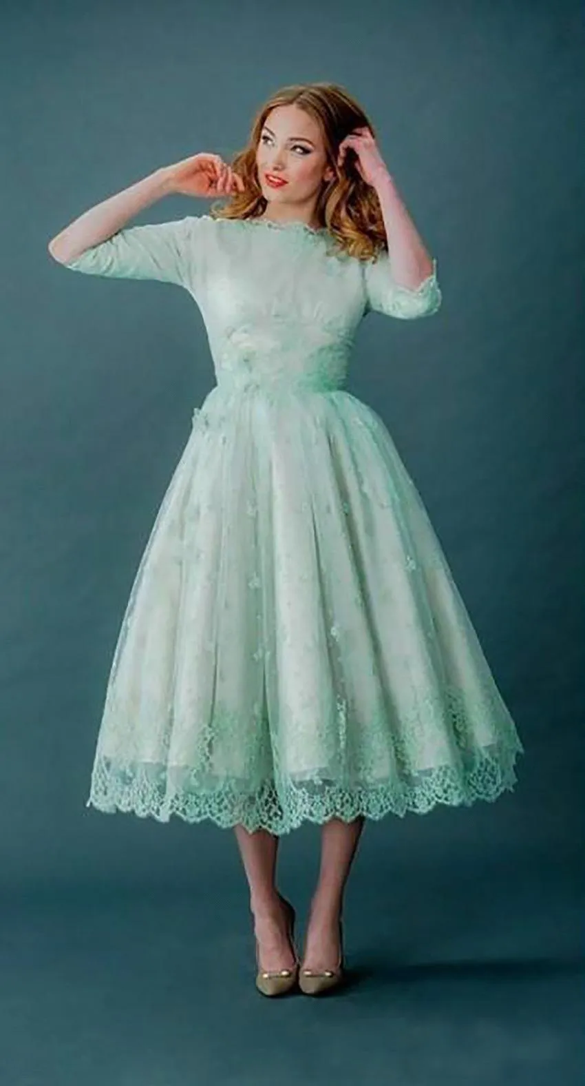 Vintage mint green dress best sale