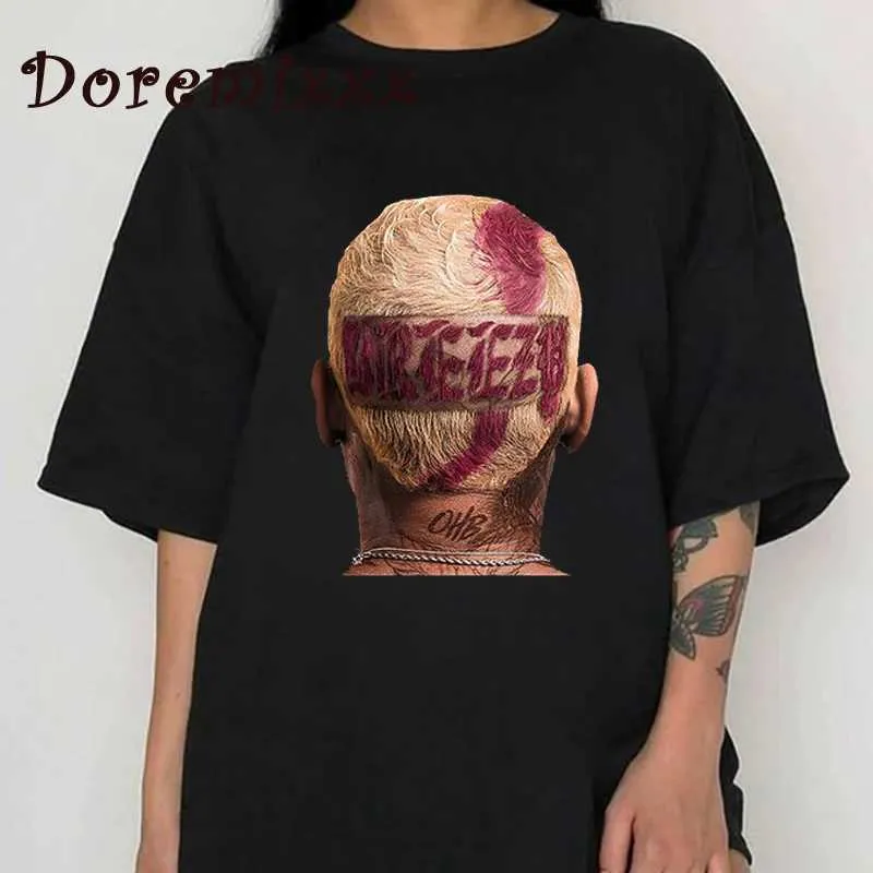 Women's T-Shirt Chris Brown Graphic T-shirt Mens Hip Hop Vintage Clothing Cotton Mens Short sleeved Black T-shirt 90s Unisex Street ClothingL2405