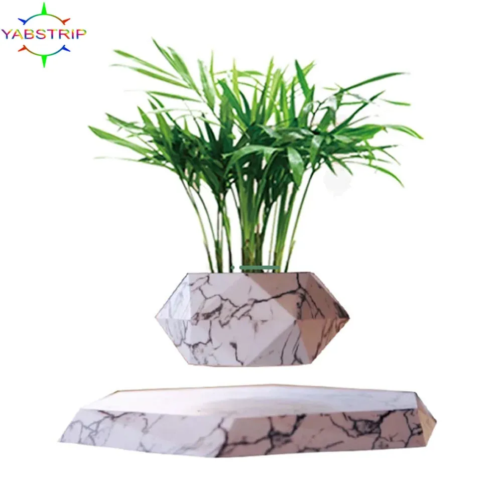 Potten nieuwe zwevende lucht bonsai pot rotatie plantenbakken magnetische levitatie bloem drijvende pot potplant voor bureau decor cadeau