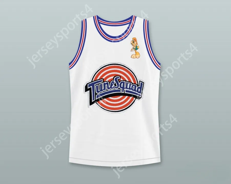 Custom nay mens Youth / Kids Space Jam Lola Bunny 10 Tune Squad Basketball Jersey avec Lola Bunny Patch Top cousé S-6XL