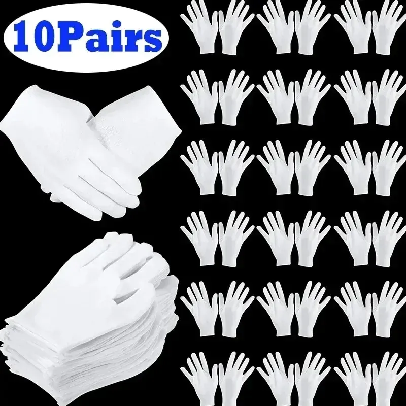 Eldivenler Beyaz Pamuklu Çalışma Eldivenleri kuru eller için elleçleme Film Spa Eldivenleri Moda Tören Yüksek Streç Eldivenler Ev Temizlik Araçları