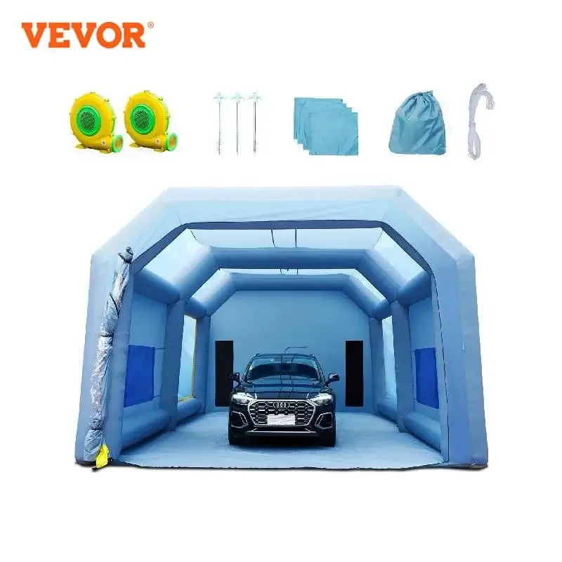 Gazebos VEVOR Inflatable Paint Booth with Blowers Inflatable Spray Booth Powerful Spray BoothCar Paint Tent Air Filter System