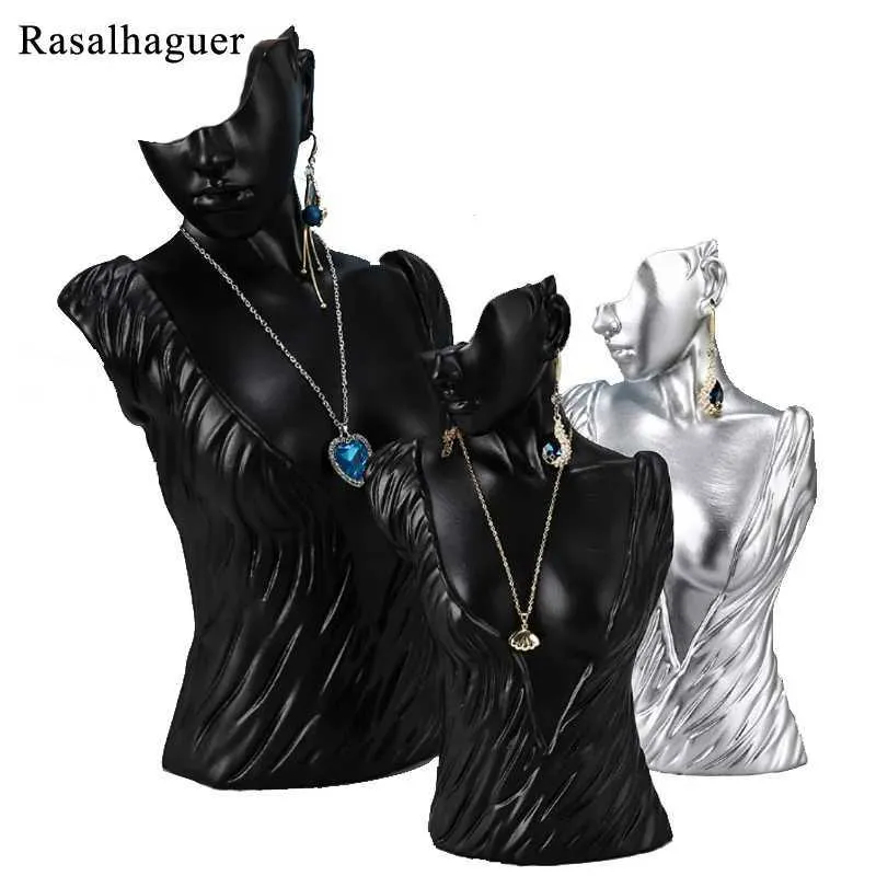 Sieraden staan nieuw mode lichaamsmodel hars ketting hanger oorbellen weergave armbandopslag Q240506