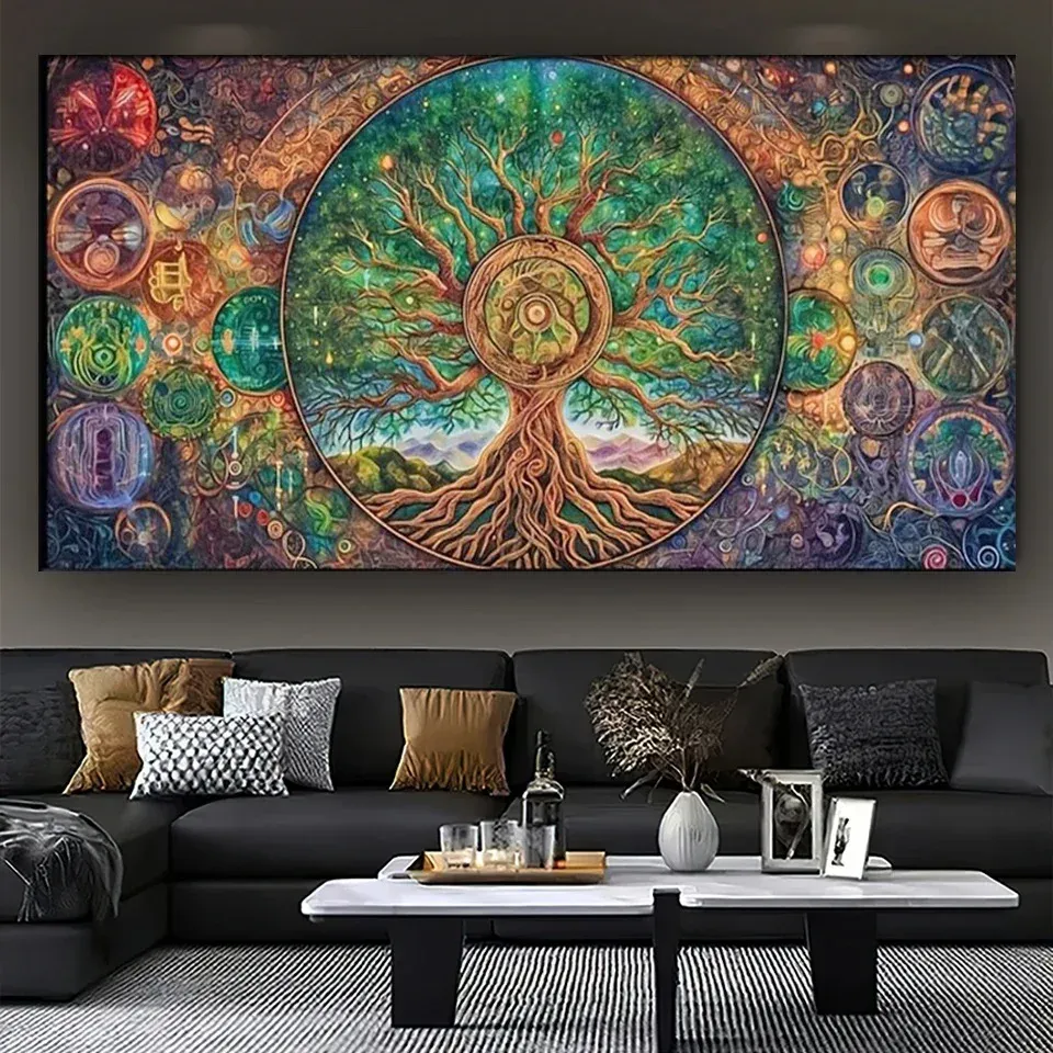 Stitch yggdrasil Mystical Tree of Life Diamond Painting Full Square Rund Abstract Tree paesaggio Diamond Mosaico EMAICO Z281