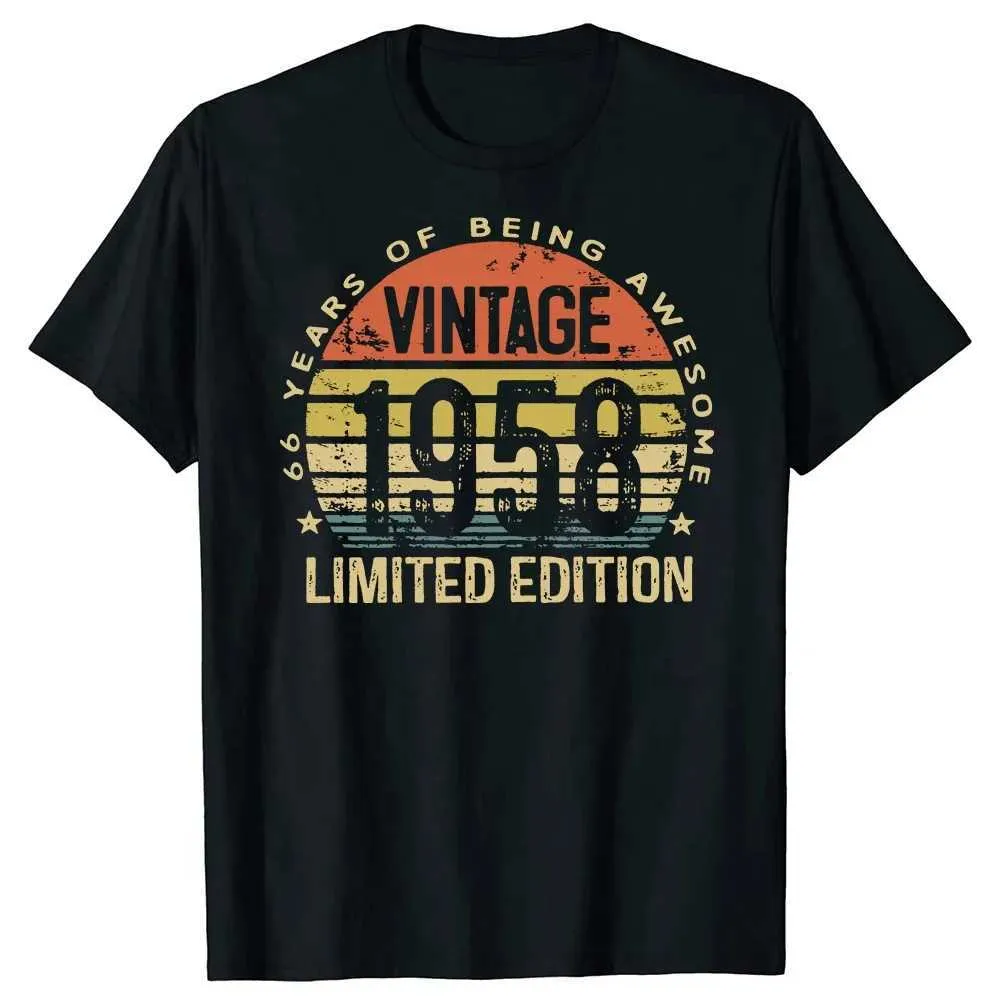 T-shirt maschile 2024 Summer Retro 1958 Limited Edition 66 ANNE GIOCO 66 pezzi T-shirt in stile estivo Mens Grafite Cotton Street Abbigliamento topl2405