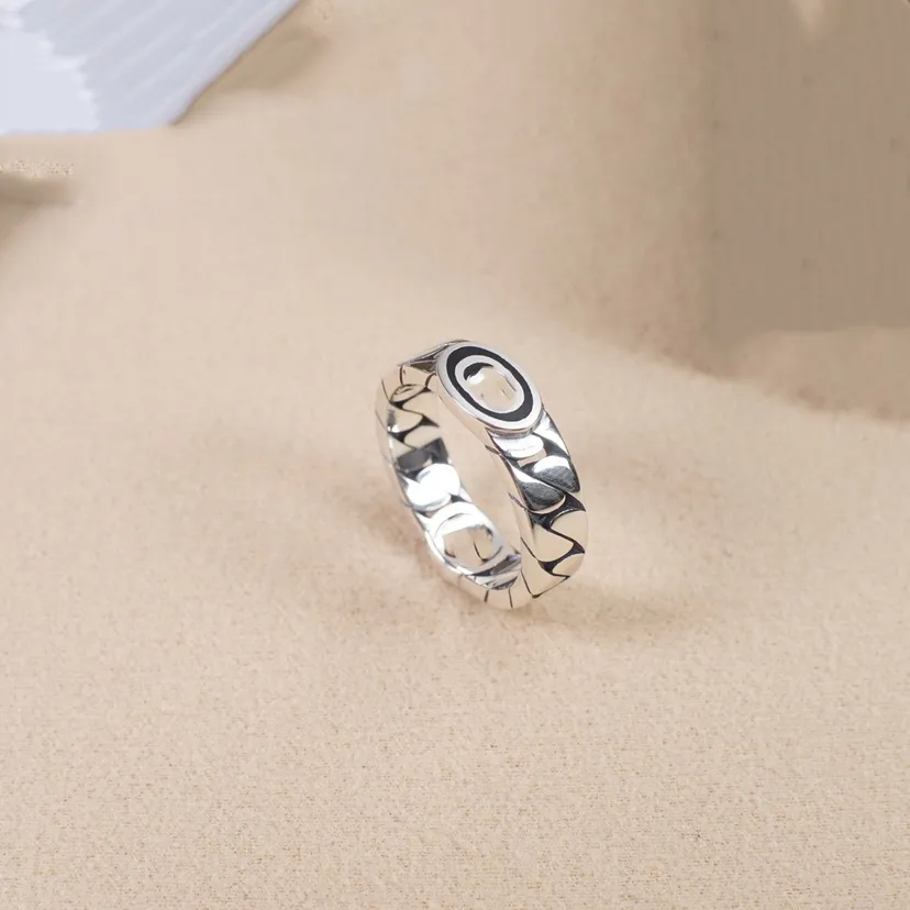Designer Band Rings Letter G Logo Silver Wedding Ring Luxe man Women Fashion Jewelry Metal Rings 88