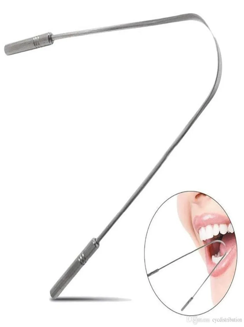Roestvrijstalen tongschraper orale reinigingsmiddel frisse adem schoonmaakcoate tandenborstel tandhygiëne zorggereedschap wholea017075200