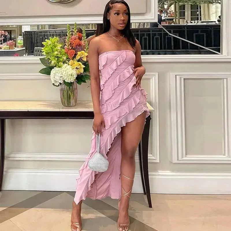 Romantic Mesh Ruffle Strapless Tube Top Ankle-Length Dress with Empire  Waistline for Women Summer Polyester D96-CC28 from Dhgate Basic & Casual  Dresses - price 9.87