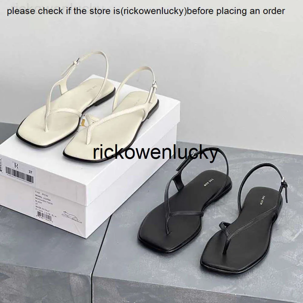 Die Reihe der Reihe flacher unterer dünner Gurt Zehen Clippers 2023 Sommer Fischgramm Square Kopf Echtes Leder einfache sexy Mode Sandalen für Frauen