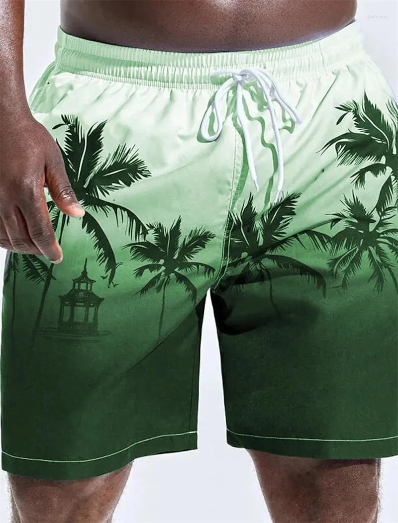 Shorts masculins 2024 plage de plage Fun 3d Raffia Tree Print Swimks Fashion Summer Pantalon décontracté Boy fille Unisexe Gym Board