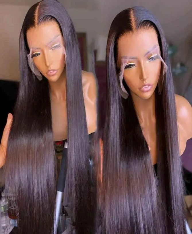 Osso reto de renda brasileira peruca frontal Remy HD Lace Natural Human Hair Wigs para Black Women20190615267994