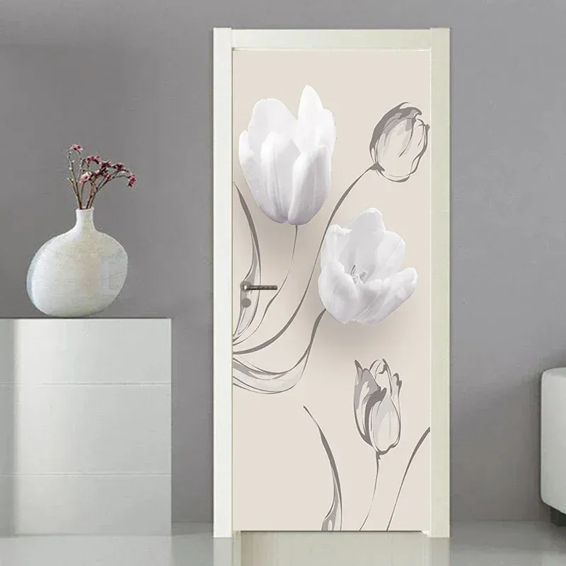 Autocollants Decal Decal Sticker Cover Wallper Wallpaper Home Entrance Entrance Entrance Decoration Auto-Adadhesive Photo on the Fridge Flowers