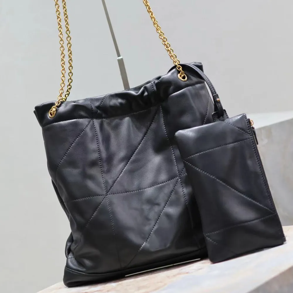 Elegant Quilted Bucket Bag Genuine Leather Tote, Crossbody Shoulder Bag  with Wallet, 38cm Designer Handbag for Women Buy Now!