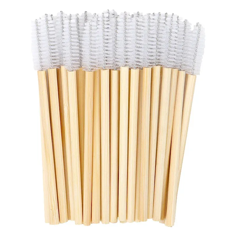Wimpers 100 PCS Professionele bamboe handgreep wegwerp wimperborstels wenkbrauw extension mascara Wands applicator vrouwen make -up tools