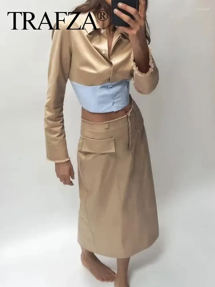 Womens khaki skirt with pockets store