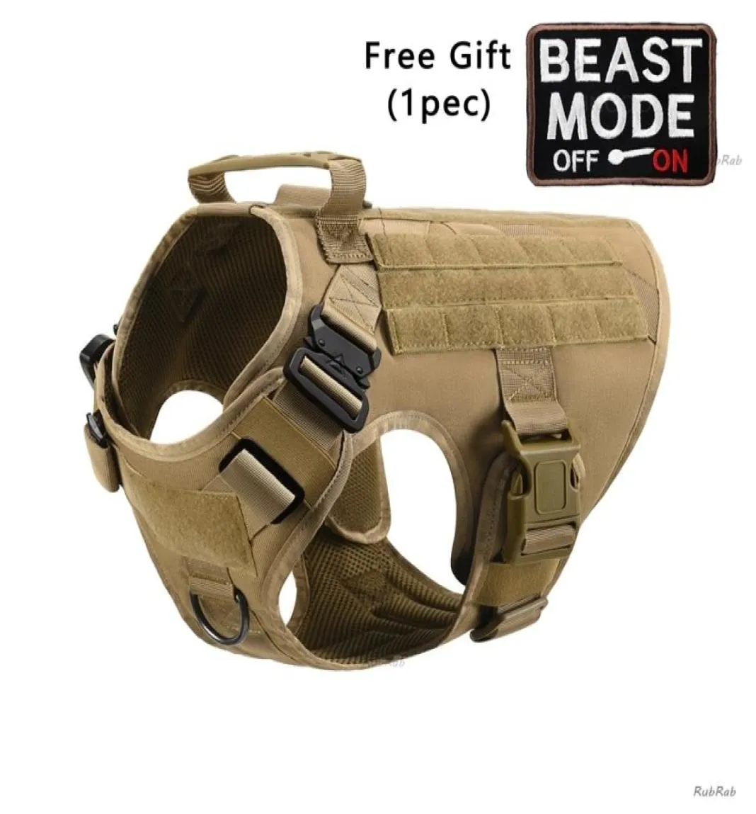 Tactische hondenharnas Vest Militaire werktraining Molle Metal gespen Shepherd Labrador Duurzaam huisdier 2108048879285