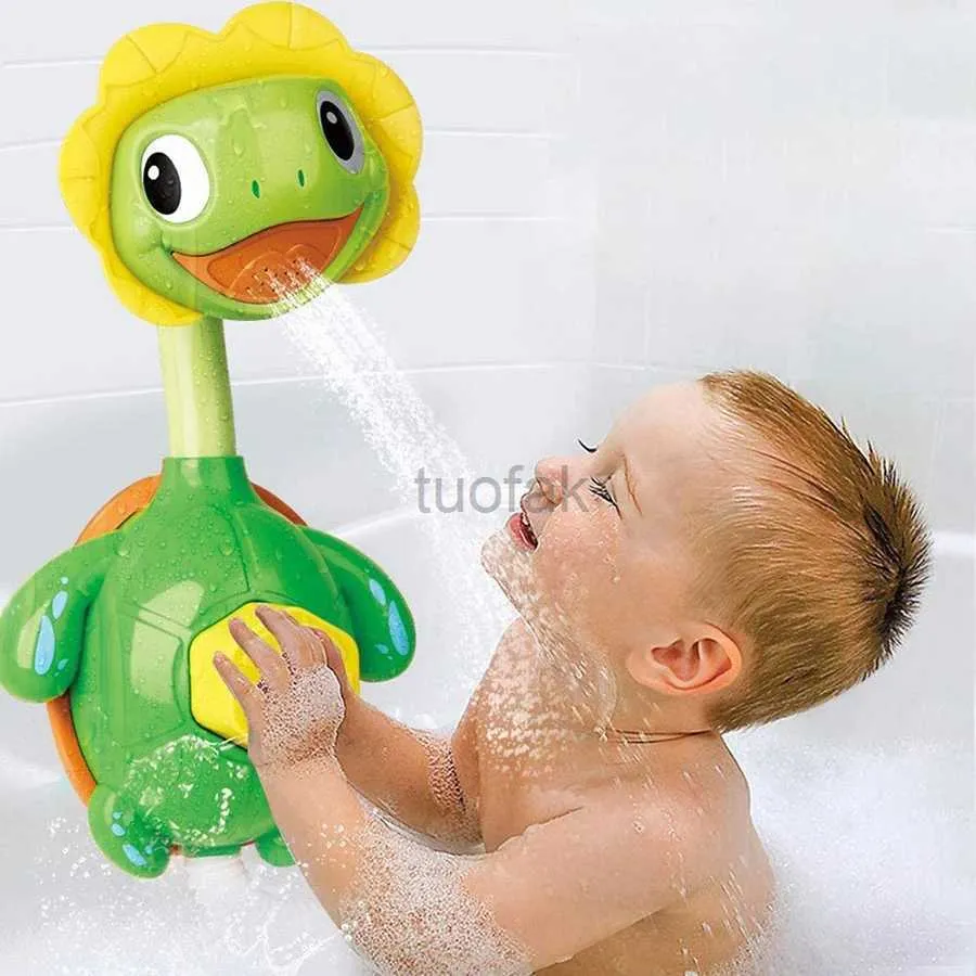 Badespielzeug Baby Bad Spielzeug für Kinder Duck Turtle Sauger Baby Bad Spielzeug Sprühwasserspielzeug für Kinder außerhalb Pool Badewanne Spielzeug Sprinkler Dusche D240507