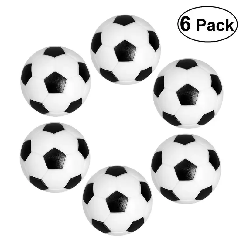 Fußball Hot 6pcs 32 mm schwarzer weißer Socer -Ball für Unterhaltung Flexible ausgebildete, entspannte Kinder kleiner Socer Ball Mini Tisch Fußballbälle