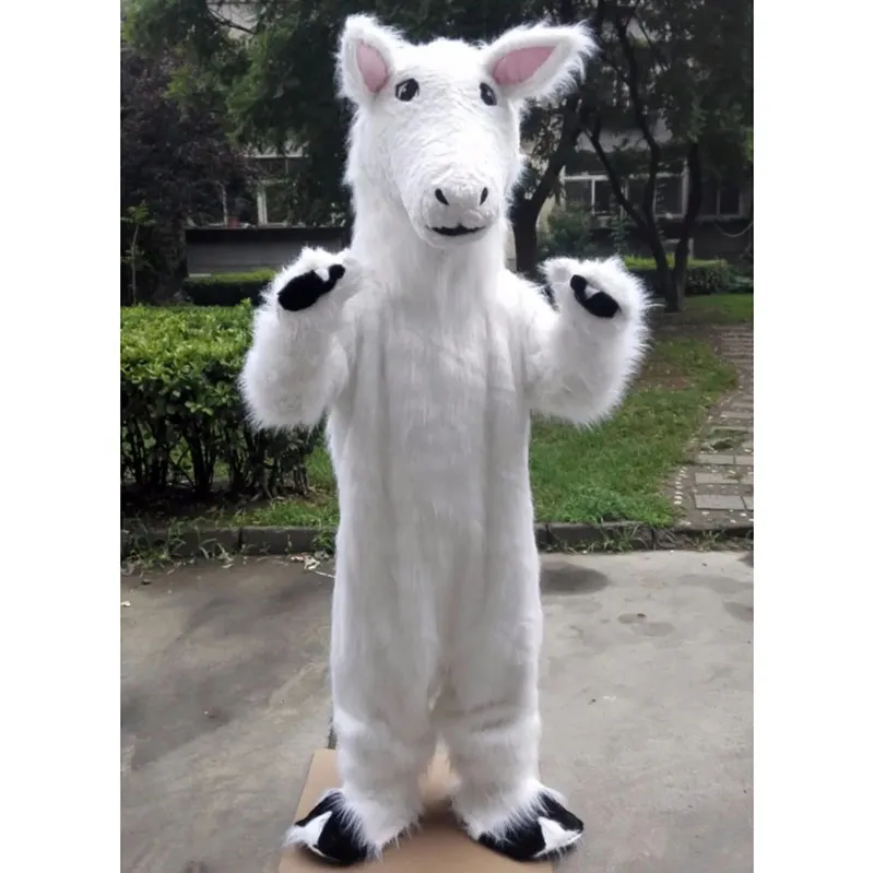 Halloween Cute White Horse Mascot Costume Event Propts Promotional Costume Cussion Personalizzazione Fursuit Caratteri Costumi per adulti Dimensioni per adulti