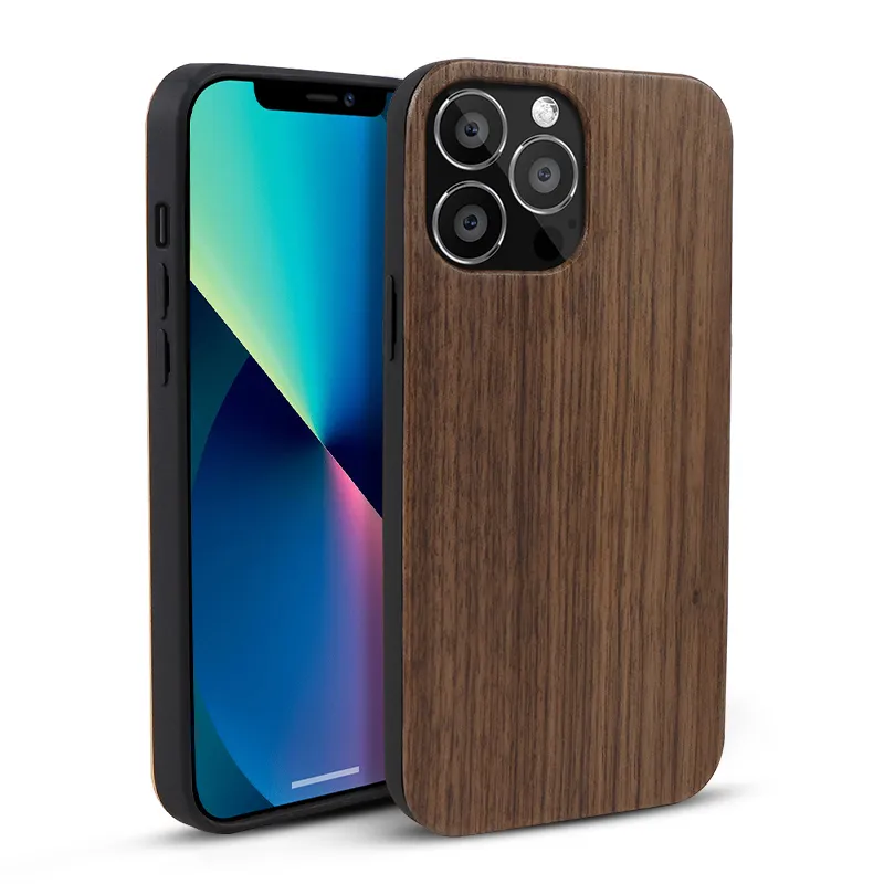 Mobiele telefoonses Walnut Wood Curving Tree Soft Rubber Cushioning Shock Absorber Elastic Scratch en Anti-Collision Protection voor iPhone 11