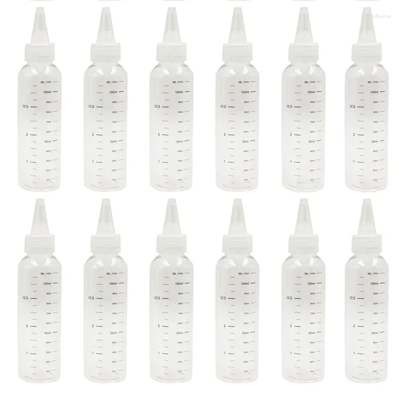Speicherflaschen 30pcs 30-500ml Haustierabschluss transparent Plastikflaschenfarbe Flüssigkeit Kleber Behälter Tattoo Tinte Parfüm