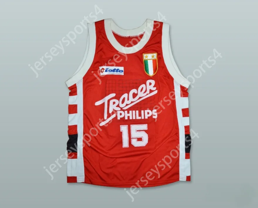 Custom Nay Mens Youth / Kids Bob McAdoo 15 Olimpia Milano Basketball Jersey Top cousé S-6XL