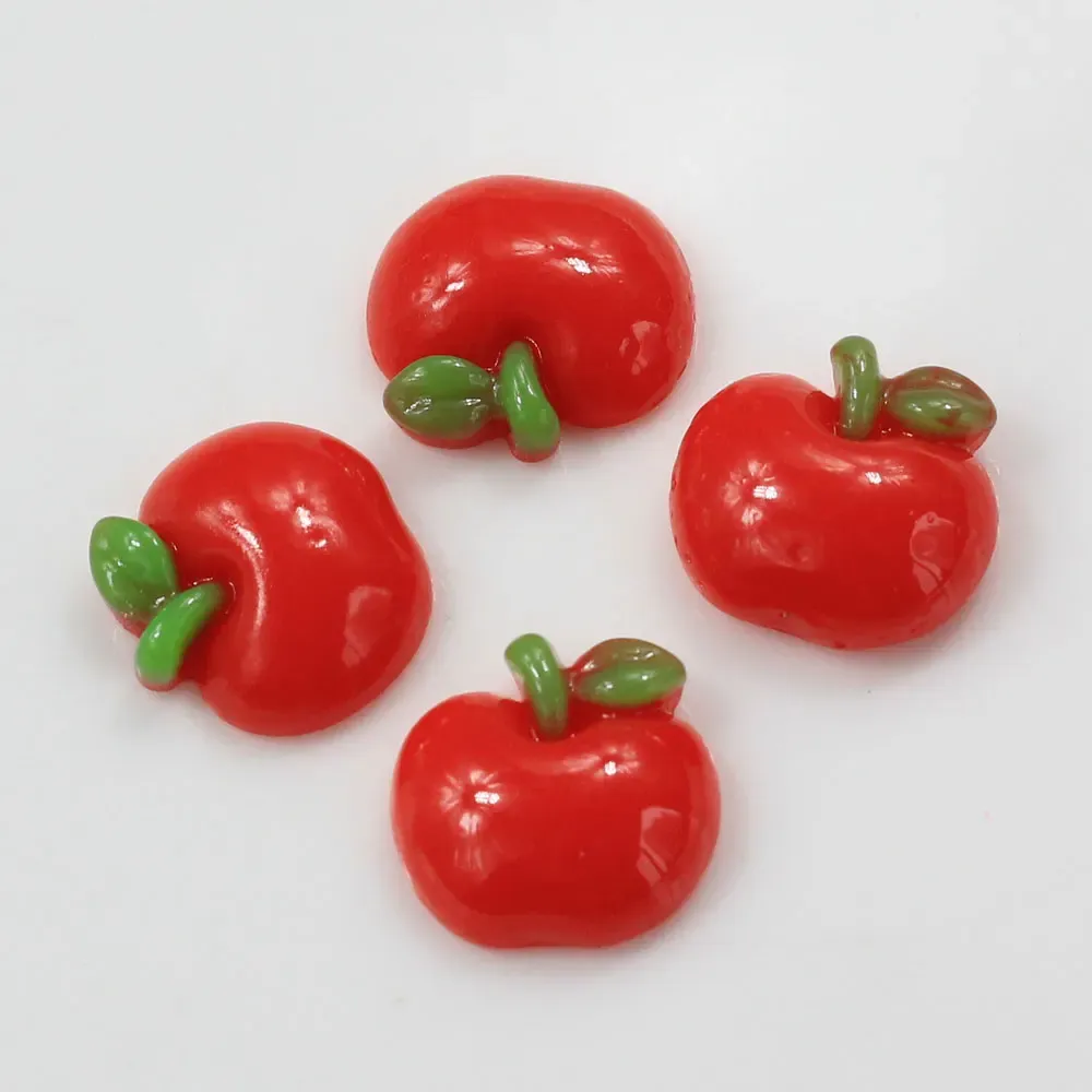 Miniature Hotsale Resin Red Apple Flatback Button Cabochons Craft Appliques per la vigilia di Natale