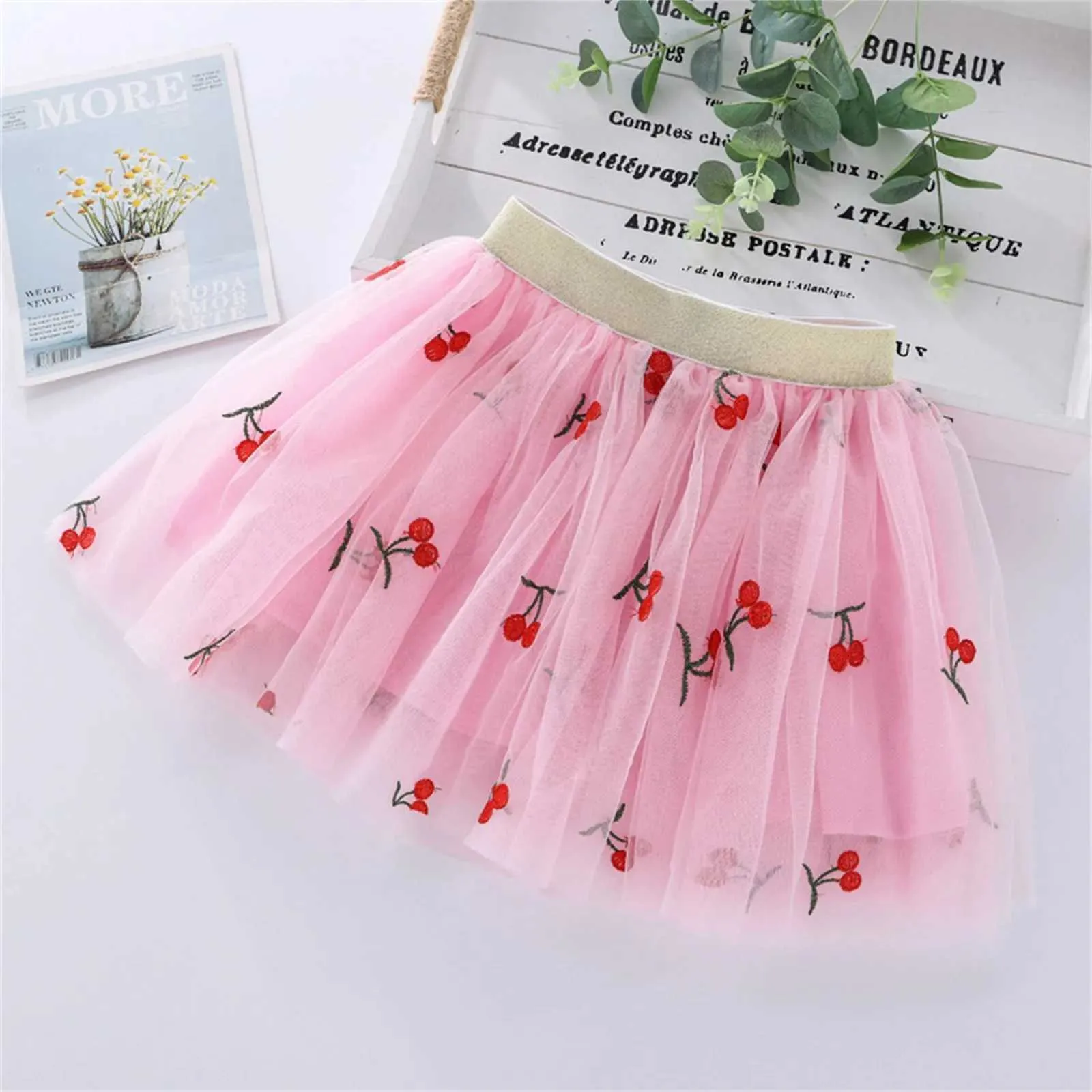 Enchanted Tulle Tutu: Embroidered Cherry Pineapple Heart Skirt