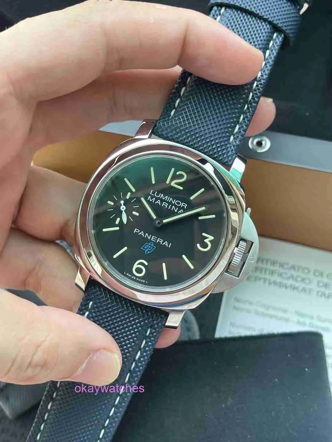 Fashion Luxury Penarrei Watch Designer Yeni 44mm Serisi PAM00777 Manuel Mekanik Erkek Kol saati İlk İnceleme ve Sonra Çıkar