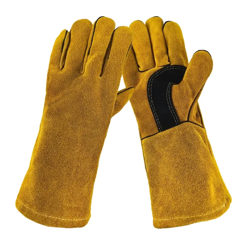 Gants Cow Hide Induatrial Working Safety Protection Gants d'hiver Gants de la chaleur Insulationantit Fire de soudage d'orbi